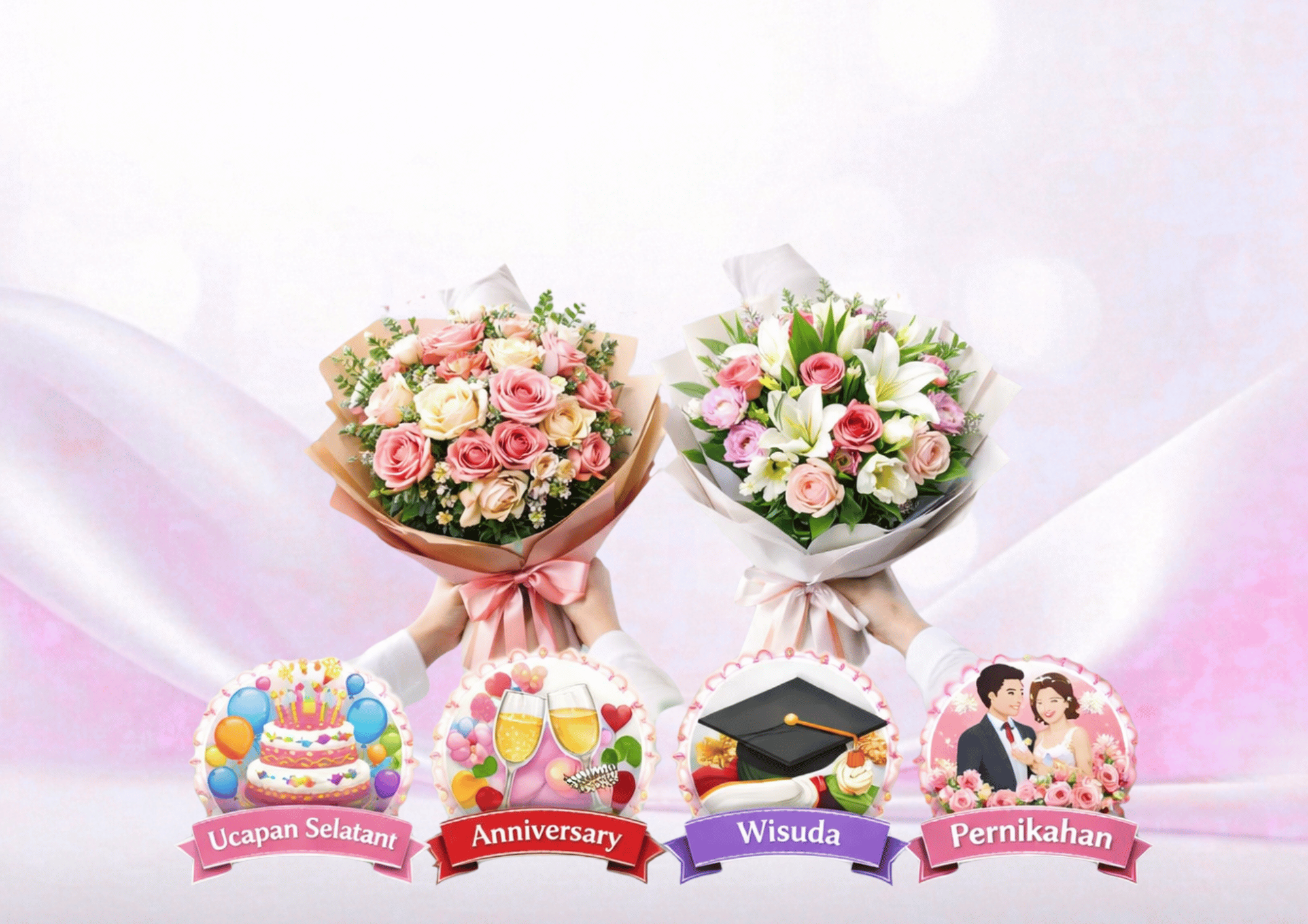 Hand Bouquet Sunflower & Lily Jakarta Utara