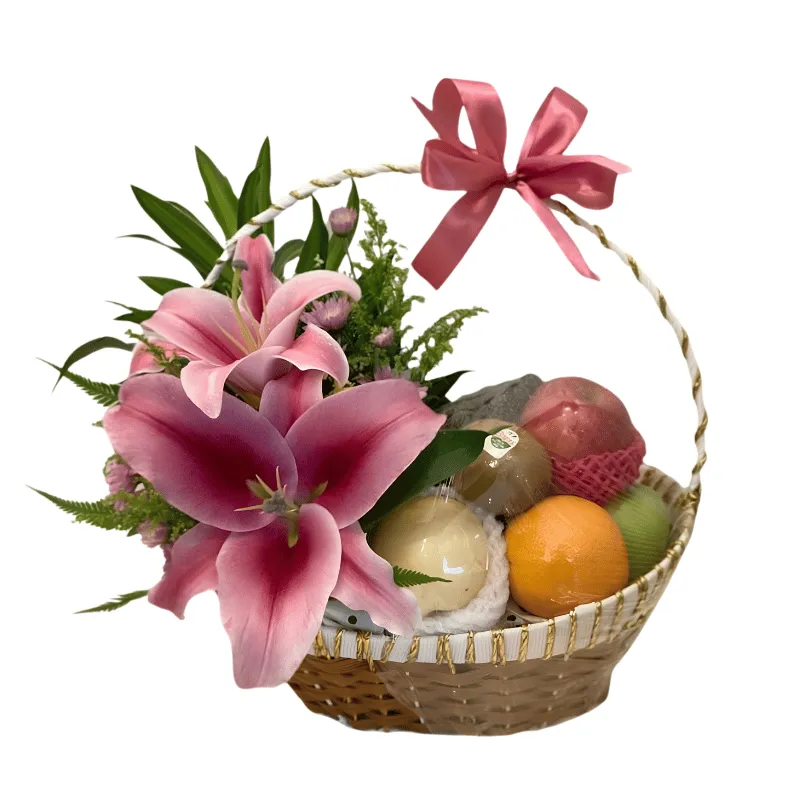 Parcel Buah Mix Bunga Lily Premium