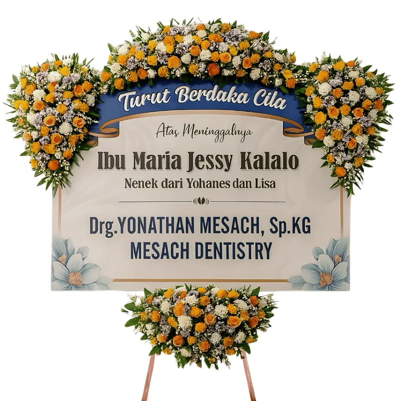 Papan Bunga Printing Duka Cita Premium – Ucapan Belasungkawa Elegan & Cepat Kirim Jakarta Utara