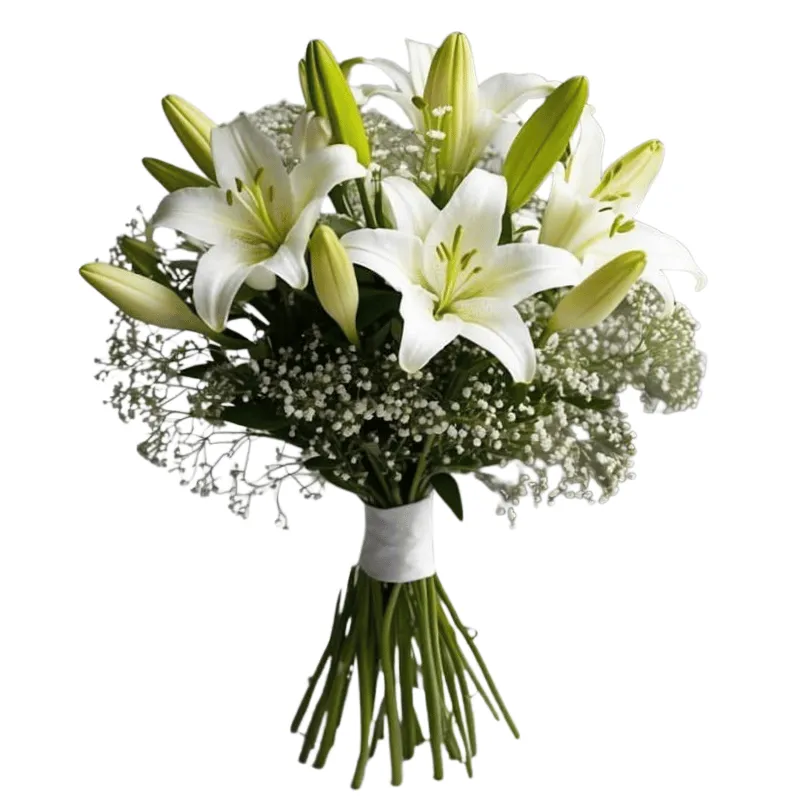 Produk Hand Bouquet Wedding Lily Putih Premium – Buket Pengantin Elegan dan Mewah Jakarta Utara - Toko Bunga Jakarta Utara