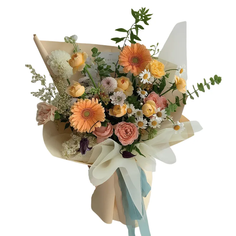 Hand Bouquet Birthday Mix Colorful – Buket Bunga Ulang Tahun Ceria dan Penuh Warna Jakarta Utara